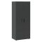 Guardaroba 2 Ante Nero Antracite un Ripiano Appendiabiti 74x179h cm, 2 Ante - Malvito