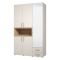 Guardaroba 3 Ante Beige Marrone Rovere Nodi Appendiabiti 2 Cassetti 134.5x56 cm, 6 Ripiani - Pianezze