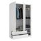 Guardaroba 3 Ante Bianco Appendiabiti 2 Cassetti 51x137 cm, 3 Ripiani - Mayos