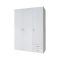 Guardaroba 3 Ante Bianco Appendiabiti 3 Ripiani 120x51 cm, 2 Cassetti - Toce