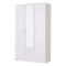 Guardaroba 3 Ante Bianco Bianco 4 Ripiani 2 Cassetti 120x52 cm, Appendiabiti - Crati