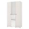 Guardaroba 3 Ante Bianco Crema Nero Appendiabiti 4 Ripiani 117x52 cm, 3 Ante - Ouarza