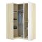 Guardaroba 3 Ante Bianco Marrone Rovere Appendiabiti Cassetti 95x142 cm, 6 Ripiani - Reeves