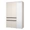 Guardaroba 3 Ante Bianco Nero 5 Ripiani un Cassetto 138x54.5 cm, Appendiabiti - Ilbono