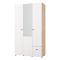 Guardaroba 3 Ante Bianco Opaco Marrone Rovere Nodi Appendiabiti un Cassetto 117x52 cm, 4 Ripiani - Serram