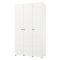 Guardaroba 3 Ante Bianco Opaco Nero Appendiabiti 4 Ripiani 117x52 cm, 3 Ante - Ronco