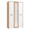 Guardaroba 3 Ante Bianco Rovere Nodi Marrone Appendiabiti 5 Ripiani 119x53 cm, 7 Vani - Lavagno