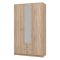 Guardaroba 3 Ante Marrone Quercia Bianco Appendiabiti 2 Cassetti 120x52 cm, 4 Ripiani - Crati