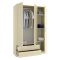 Guardaroba 3 Ante Marrone Rovere Appendiabiti 2 Cassetti 51x137 cm, 3 Ripiani - Mayos
