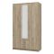 Guardaroba 3 Ante Marrone Rovere Bianco Appendiabiti 2 Cassetti 120x52 cm, 4 Ripiani - Crati