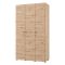 Guardaroba 3 Ante Marrone Rovere Nodi Bianco Appendiabiti 4 Ripiani 117x52 cm, 3 Ante - Ronco