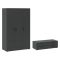 Guardaroba 3 Ante Nero Antracite Appendiabiti 4 Cassetti 111x52 cm, 4 Ripiani - Randazzo