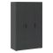 Guardaroba 3 Ante Nero Antracite Appendiabiti 4 Ripiani 111x52 cm, 3 Ante - Pettineo