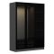 Guardaroba 3 Ante Nero Antracite Appendiabiti 5 Ripiani 135x52 cm, 3 Ante - Gerrei