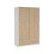 Guardaroba con appendiabiti bianco e rovere 121x200h cm - Kammuri