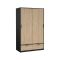 Guardaroba con appendiabiti nero e rovere 121x200h cm - Kammuri
