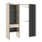 Guardaroba con ripiani regolabili rovere e antracite 160x205h cm - Arim