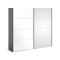 Guardaroba con specchio nero e bianco lucido 242x220h cm - Catalina