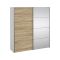 Guardaroba con specchio quercia e bianco 182x201h cm - Cerreto