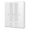 Guardaroba Grande Bianco 9 Ripiani Appendiabiti 160x205h cm, Apertura Battente e Scorrevole - Miazzina
