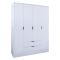 Guardaroba Grande Bianco Appendiabiti 9 Ripiani 140x182h cm, 2 Cassetti - Paterno