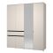 Guardaroba Grande Bianco Crema Nero 4 Ripiani un Cassetto 182.5x210.5h cm, Appendiabiti - Rifreddo