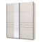 Guardaroba Grande Bianco Crema Nero Appendiabiti 2 Ripiani 145.5x217.5h cm, Apertura Scorrevole - Vialone