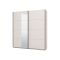 Guardaroba Grande Bianco Crema Nero Appendiabiti 2 Ripiani 195x217.5h cm, Apertura Scorrevole - Porlezza