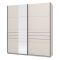 Guardaroba Grande Bianco Crema Nero Appendiabiti 2 Ripiani 195x217.5h cm, Apertura Scorrevole - Siri