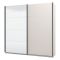 Guardaroba Grande Bianco Crema Nero Appendiabiti 2 Ripiani 220x217.5h cm, Apertura Scorrevole - Laghi
