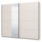 Guardaroba Grande Bianco Crema Nero Appendiabiti 2 Ripiani 245x217.5h cm, Apertura Scorrevole - Resiutta