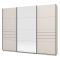 Guardaroba Grande Bianco Crema Nero Appendiabiti 3 Ripiani 267x217h cm, Apertura Scorrevole - Tures