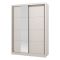 Guardaroba Grande Bianco Crema Nero Appendiabiti 5 Ripiani 155x215.5h cm, 7 Vani - Carisolo