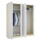 Guardaroba Grande Bianco Marrone Rovere 2 Ripiani Appendiabiti 51x204h cm, Cassetti - Holder