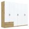 Guardaroba Grande Bianco Marrone Rovere Nodi 3 Ripiani Appendiabiti 269x210h cm, un Cassetto - Lezasana