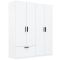 Guardaroba Grande Bianco Nero 2 Ripiani Appendiabiti 180x210h cm, un Cassetto - Lidase