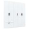 Guardaroba Grande Bianco Nero 3 Ripiani Appendiabiti 225x210h cm, un Cassetto - Liba
