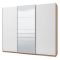 Guardaroba Grande Bianco Opaco Marrone Rovere Nodi Appendiabiti 6 Ripiani 262.5x224h cm, 3 Ante - Carasco