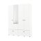 Guardaroba Grande Bianco Opaco Nero 2 Ripiani 2 Cassetti 155x208h cm, Appendiabiti - Spigno