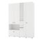 Guardaroba Grande Bianco Opaco Nero 4 Ripiani un Cassetto 155x208h cm, Appendiabiti - Omete
