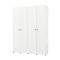 Guardaroba Grande Bianco Opaco Nero Appendiabiti 2 Ripiani 155x208h cm, 4 Vani - Soris