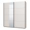 Guardaroba Grande Bianco Opaco Nero Appendiabiti 2 Ripiani 195x217.5h cm, Apertura Scorrevole - Porlezza