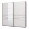 Guardaroba Grande Bianco Opaco Nero Appendiabiti 2 Ripiani 220x217.5h cm, Apertura Scorrevole - Spartano
