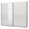 Guardaroba Grande Bianco Opaco Nero Appendiabiti 2 Ripiani 245x217.5h cm, Apertura Scorrevole - Peio