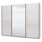 Guardaroba Grande Bianco Opaco Nero Appendiabiti 2 Ripiani 267x217h cm, Apertura Scorrevole - Tures