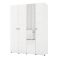 Guardaroba Grande Bianco Opaco Nero Appendiabiti 4 Ripiani 155x208h cm, 6 Vani - Ifrane