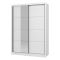 Guardaroba Grande Bianco Opaco Nero Appendiabiti 5 Ripiani 155x215.5h cm, 7 Vani - Carisolo