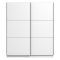 Guardaroba Grande Bianco Opaco Nero Appendiabiti 5 Ripiani 179x210h cm, Apertura Scorrevole - Cerchio