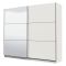 Guardaroba Grande Bianco Opaco Nero Appendiabiti 8 Ripiani 217x210h cm, Apertura Scorrevole - Soncino