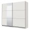 Guardaroba Grande Bianco Opaco Trasparente Appendiabiti 8 Ripiani 236.5x210h cm, Apertura Scorrevole - Sorgono